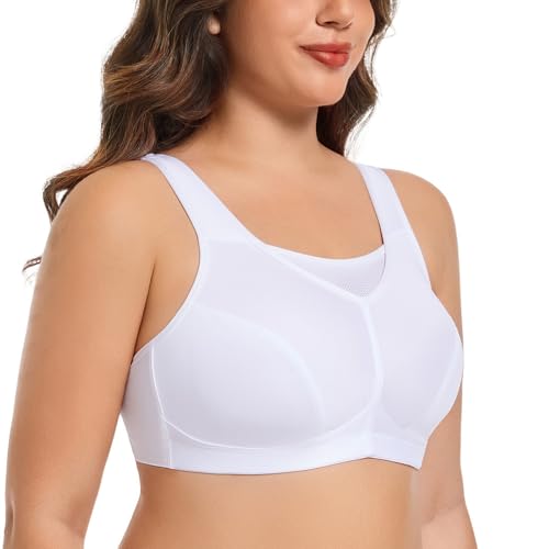 TELIMUSSTO Women's Plus Size High Impact Wirefree Sports Bra