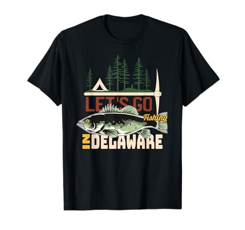 Camping Fishing in Delaware - Nature Delaware Fishing T-Shirt