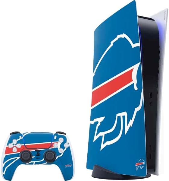 Skinit Decal Gaming Skin Compatible with PS5 Bundle - Officially Licensed NFL Buffalo Bills Double Vision Design