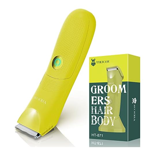 VIKICON Electric Body Hair Trimmer for Men, Waterproof Groin Trimmer, Ball Shaver Body Groomer with LED Light, Rechargeable Male Hygiene Razor for Face, Back, Underarm, Legs