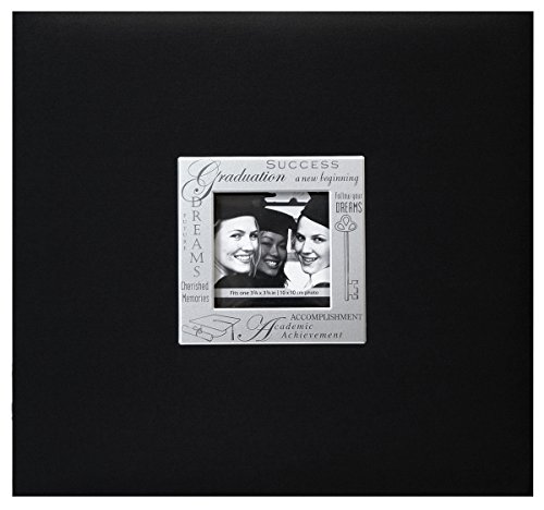 MBI 13.2x12.5 Inch Expressions Postbound Album with 12x12in Pages, Graduation, Black (803515)