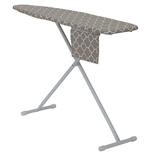 Household Essentials 6mm 100% Cotton Ironing Board Cover, Gray Trellis - Image 2