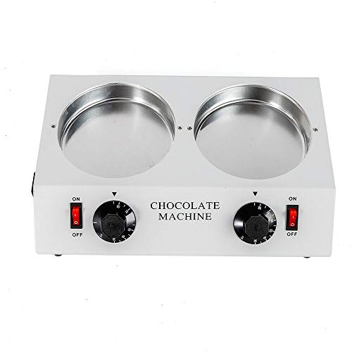 mesterth Double Pot Chocolate Melting Machine Chocolate Warmer Clear Lid Practical Handles Tabletop Chocolate Fountain Base for Parties