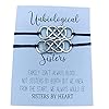 Infinity Collection - Unbiological Sister Charm Bracelets (2 pcs) Friendship Bracelet, Adjustable Bracelet - Soul Sister Knot Bracelets for Women, Teens, and Girls - BFF Gifts, Bestfriend Bracelets