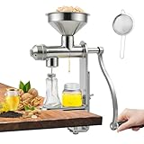 Ölpressmaschine Manuell, Manuelle Ölpresse mit Filtersieb, Edelstahl Hand-Ölpresse für den Haushalt, für Erdnüsse, Sonnenblumenkerne und Walnüsse, ohne Strom, Kaltpresswerkzeug