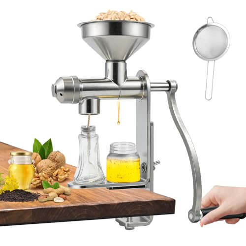 Hier ist der optimierte Produkttitel:

**Manuelle Ölpresse – Edelstahl-Handpresse für Nüsse und Saaten**