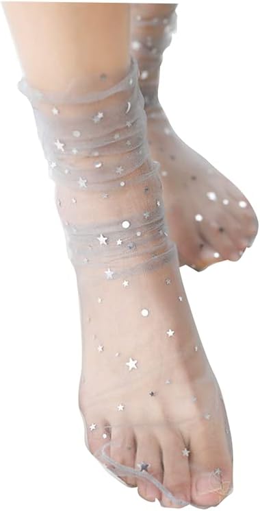 Fashion Women Hot Glitter and Stars Tulle Socks for Women