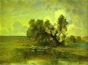 Peinture à l'huile After A Thunderstorm Savrasov émotion nature orageuse