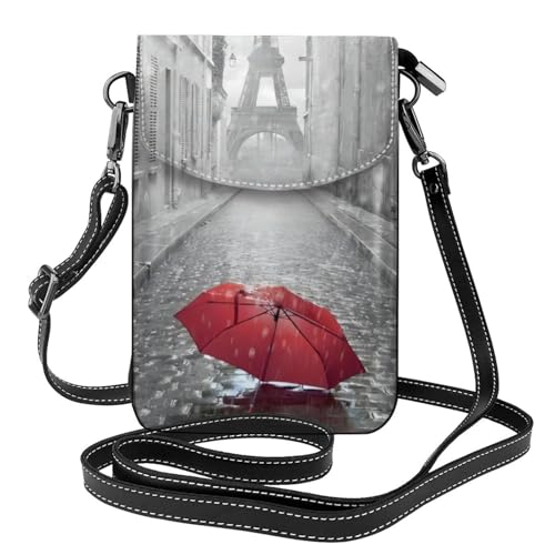 Sac bandoulière doux imprimé Tour Eiffel avec pochettes pour pièces de monnaie
