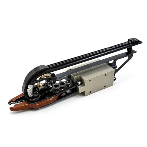 Veyjyd Industrial Pneumatic Hog Ring Gun C-Type Ring Nailer for Gabion Basket Fencing, Air-Powered Fastening Tool with Foot Pedal Control, 365mm Extended Magazine