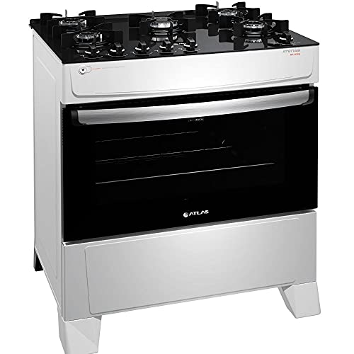 Fogão Atlas 5 Bocas branco Atenas Glass com Acendimento automático - Bivolt