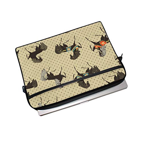 Maletín portátil 15,4" con estampado de caballos y correa ajustable para proteger tu PC 4