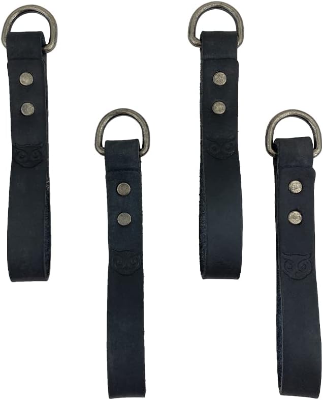 Hide & Drink, Set of 4 Loop Attachments for Suspenders, Tool Belt Accessories, Full Grain Leather, Handmade