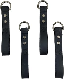 Leather Heavy Duty Suspender Loop Attachment (4 Pack), Tool Belt Accessories, Thick, Durable, Fine Grain Leather, Vintage Style, Handmade