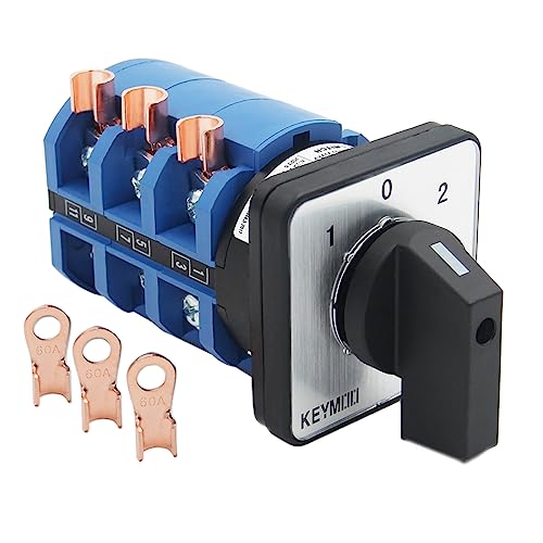KEYMOO 63A Rotary Change-Over Switch image with copper connectors