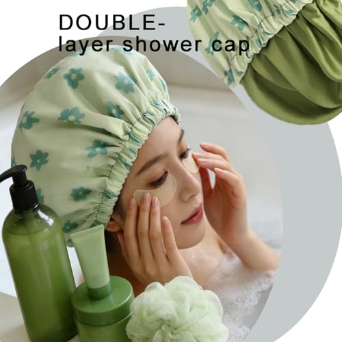 Bonnet de douche de luxe satin Genergy double couche réglable pour femme