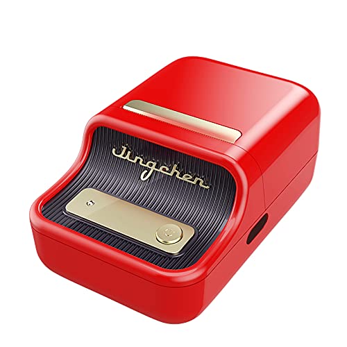 Image of Thermal Label Printer B21 Wireless Bluetooth Portable Printer Label Maker Machine with Tape (50x20 mm, 200 pcs) Compatible with Android & iOS System, Red
