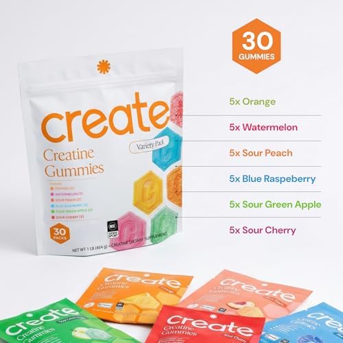 Create Creatine Gummies – Single-Serve Packs – 30ct – Variety Pack - 1