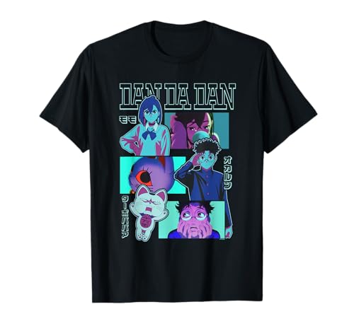 Dan Da Dan Blue Tone Opening Credits Character Collage Anime T-Shirt