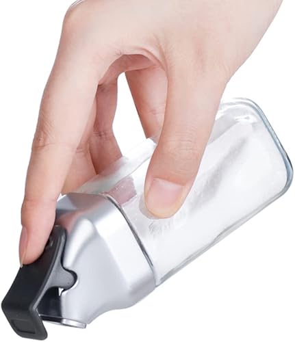 Miniatura 3 de J&M DESIGN Juego de saleros y pimenteros de vidrio con tapa abatible de plástico libre de humedad para encimera de cocina o condimentos de especias