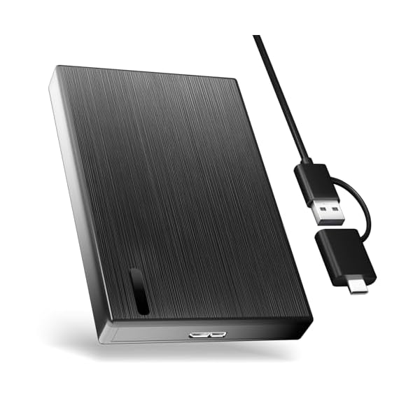 1TB External Hard Drive, Portable Hard Drive Ultra Slim 2.5″ USB 3.0 HDD, External Hard Drive for Mac, Desktop PC, Laptop, Android, Storage Expansion Backup-Black