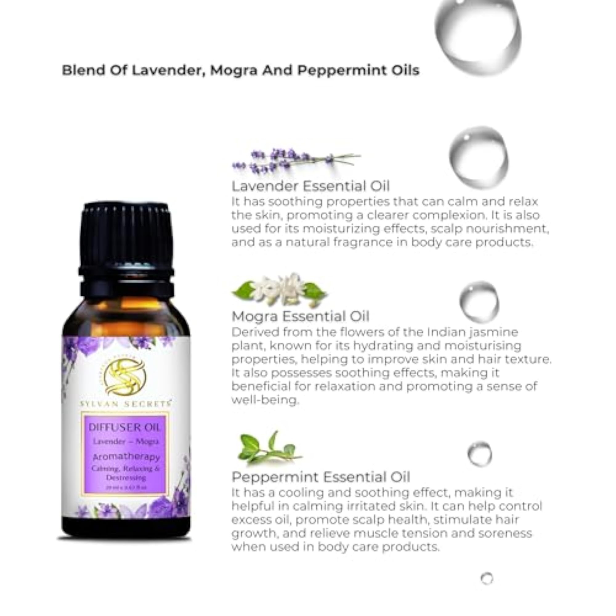 Sylvan Secrets Diffuser Lavender & Mogra, 20ml