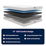 Avenco Queen Mattresses, 10 Inch Queen Size Mattress with Gel Memory Foam for Cool Night & Pressure Relief, Bed Mattress in a Box Medium Soft Plush Feel Colchones with Motion Isolating