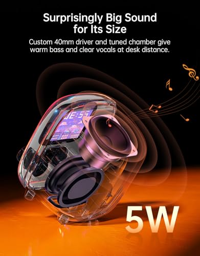 Divoom Tiivoo-2 Retro Bluetooth Speaker, FM Radio, Pixel Art Display, Black - image 3