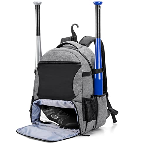 Dsleaf Baseball Backpack With Separate Shoe Space, Softball Bat Bag Holds Up To 4 Bats, Hence Hook And Multi Pockets For Essentials #TOP7