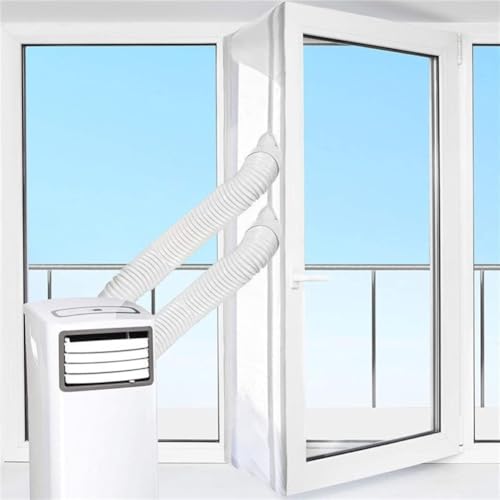 ZMdooreasy Türablaufdichtungs-Set für mobile Klimaanlagen mit Doppelschlauch und Reißverschluss-Fensterdichtung, entworfen für verbesserte...