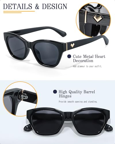 LVIOE Narrow Polarized Sunglasses for Women Trendy Classic Cat Eye Sun Glasses for Small Face Women with UV400 Protection4