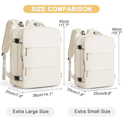 Image of coofay Large Travel Backpack Carry on Flight Approved Mochila De Viaje Personal Item Backpack for Airlines Frontier Airlines Personal Item Bag Large Backpack for Travel Backpacks for Men Women Beige