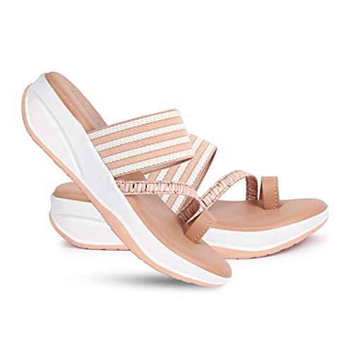 Image of Longwalk Women's Sandal Striped Design Stylish Wedges