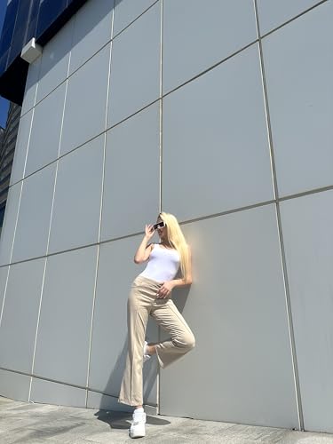 Image of G4Free Flare Yoga Pants Women Ankle Casual Pants with Pockets Strechy Bootcut Wide Leg Dress Pants Petite /Regualr /Tall