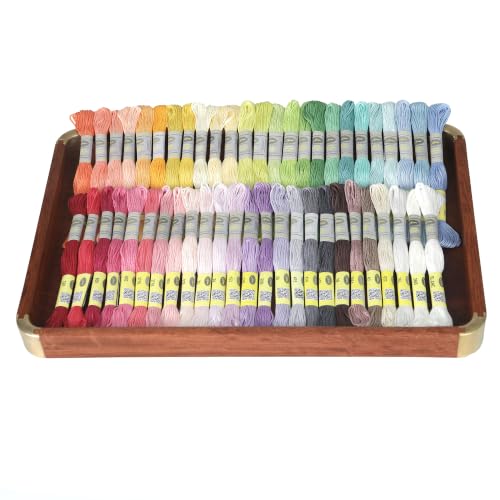 Image of Double Mercerized Egyptian Cotton Embroidery Floss 8.75 Yards Per Skein for Cross Stitch Thread, Friendship Bracelets Floss, Craft Floss, Embroidery Floss Set (Set 50D (50 Skeins))
