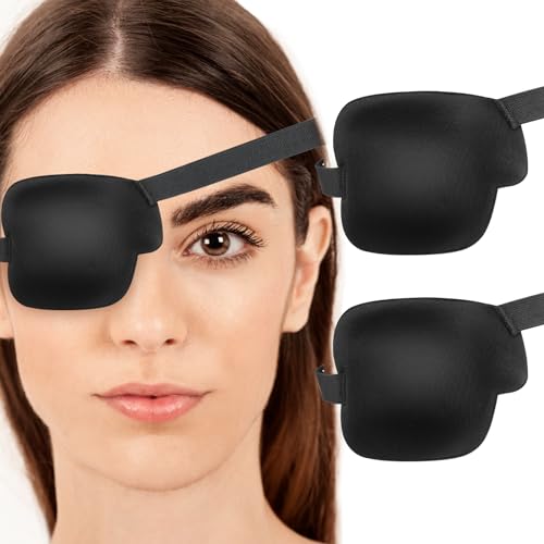 Ymapinc 2 Stück 3D Augenklappe Medizinisch Verstellbare Augenklappe Erwachsene Weich Eye Patches Monokulare Augenmaske für Rechtes Auge Amblyopie Strabismus Postoperativ Augenwiederherstellung