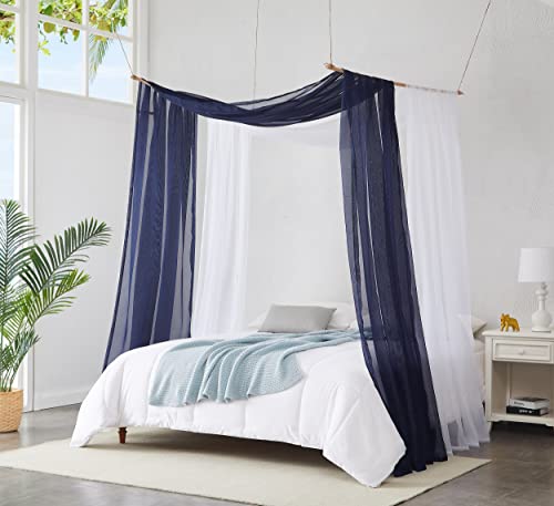 Warm Home Designs Navy Blue Bed Canopy Curtains In 55 X 360 Inch Size. Our King Canopy Bed Curtains Work Great As Kids Canopy, Bed Scarf, Bed Curtain Or To Enhance Bed Decor. Bc Navy 360" #TOP3