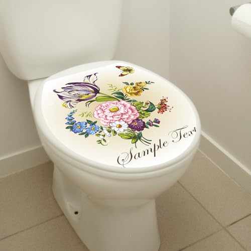 Sticker decorativo de tapa de inodoro Butterfly Flowers miniatura 4