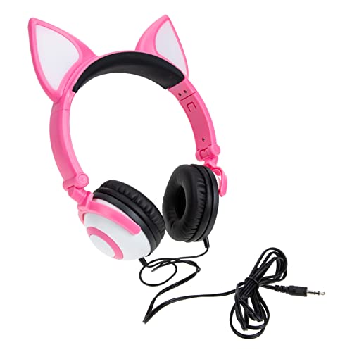 Auriculares orejas de gato para niñas diadema adaptable cable plegable cascos infantiles cómodos