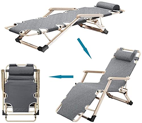 Chaise d'extérieur inclinable pliante avec oreiller appui-tête ergonomique - 5