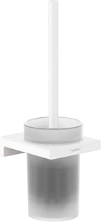 hansgrohe AddStoris - Toilettenbürste mit Halter, Toilettenbüstenhalter für Wandmontage, WC-Bürste mit Halter, verdeckte Befestigung, Badezimmer Zubehör, Mattweiß, 41752700