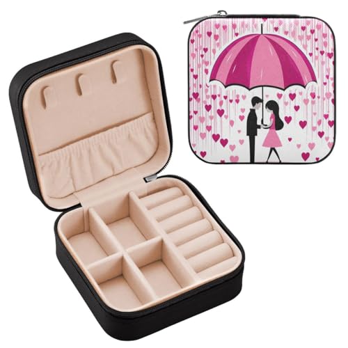 JUMBEAR Portagioie da viaggio per coppie di San Valentino, da donna, portagioie da viaggio, piccolo portagioie per collane, bracciali, orecchini