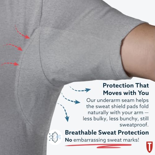 Image of Sweatproof Undershirt for Men w / Underarm Sweat Pads (Original Fit, Deep V-Neck)