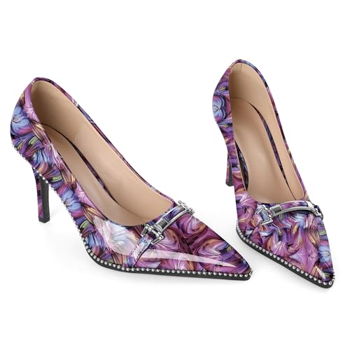 Image of Women's High Heel Pumps Stiletto Heel Pumps for Women Pointed Toe Heels Elegant Classic 3.5 Inch Beaded Pumps