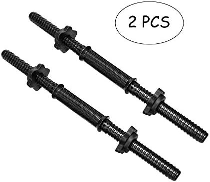 KOLCY Adjustable Dumbbell Bar, 17.7" Threaded Dumbbell Handle with Collars
