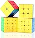 ROXENDA Speed Cube Ensemble Moyu 2x2 3x3 4x4 5x5 Cube Magique Brillant sans Autocollant Cubing Classroom Smooth Puzzles Jeu de Cubes avec Emballage Cadeau (Ensemble Cadeau Cube)