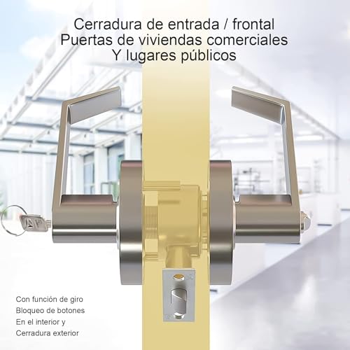 Mejores precios y opiniones de Manijas con cerradura para recámaras los más solicitados. 22 Imagen adicional