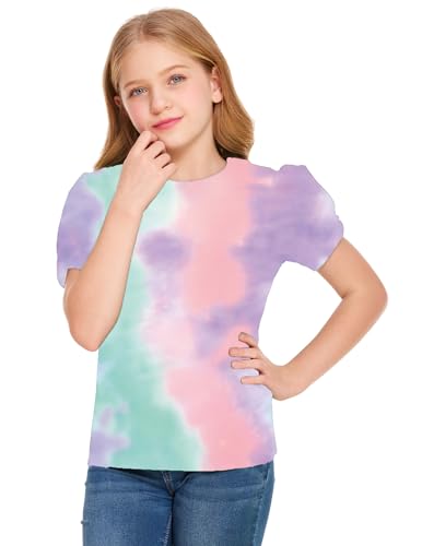 Image of Arshiner Girls T Shirts Twist Short Sleeve Summer Shirts Fashion Crewneck Tops Tee Blouse