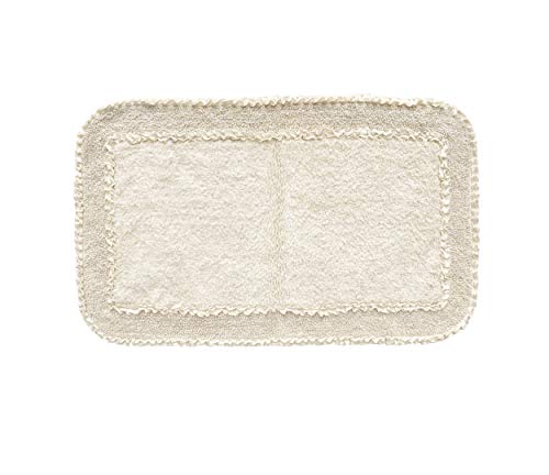 Home Weavers Radiant Collection 100% Cotton Bathroom Rugs Set, Machine Washable Rug, Extra Soft and Absorbent Bath Rug, Kitchen Mat, Bath Mat Set, Bath Floor Mat Non Slip, 24"x40" Rectangle, Ivory