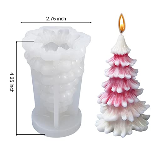 Zqysing Christmas Tree Candle Mold, 3D Christmas Pine Tree Silicone Mold For Candle Making Aromatherapy Wax Epoxy Resin Casting Soap Christmas Party Decor #TOP3